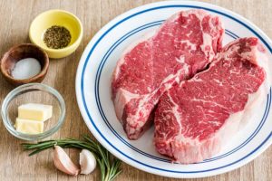 Ingredients for Garlic Butter Steak.